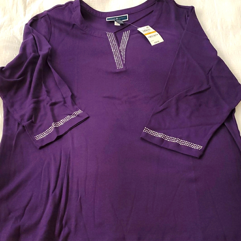 Karen Scott Purple Top